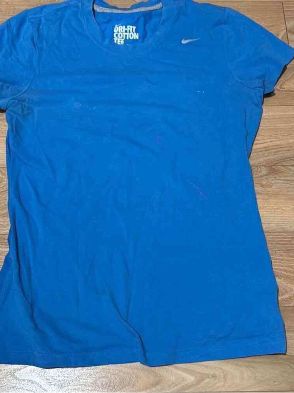 Nike Blue Dri-FIT Cotton Tee with Swoosh